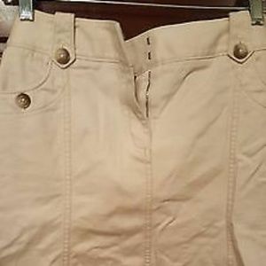 NWOT Ann Taylor paneled jean skirt. Tan. 10